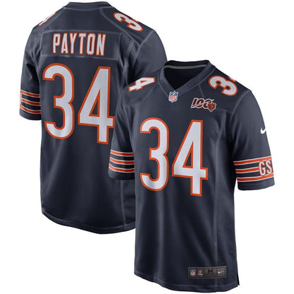Men's Chicago Bears Walter Payton Navy 100th Season Retired Game Jersey