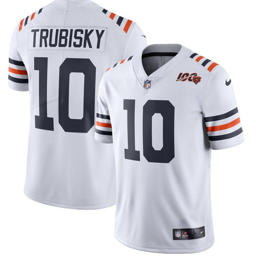 Men's Chicago Bears Mitchell Trubisky White 2019 100th Season Alternate Classic Limited Jersey