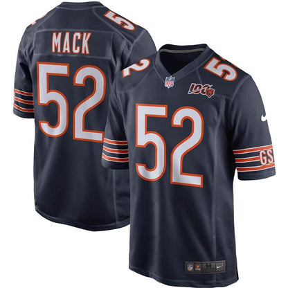 Men's Chicago Bears Khalil Mack Navy 100th Season Game Jersey