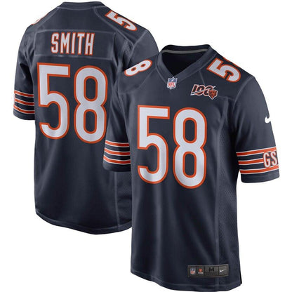 Men's Chicago Bears Roquan Smith Navy 100th Season Game Jersey