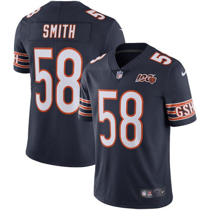 Men's Chicago Bears Roquan Smith Navy NFL 100th Season Limited Jersey