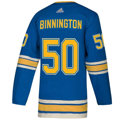 Jordan Binnington St. Louis Blues Blue 2019 Stanley Cup Champions Alternate Authentic Player Jersey
