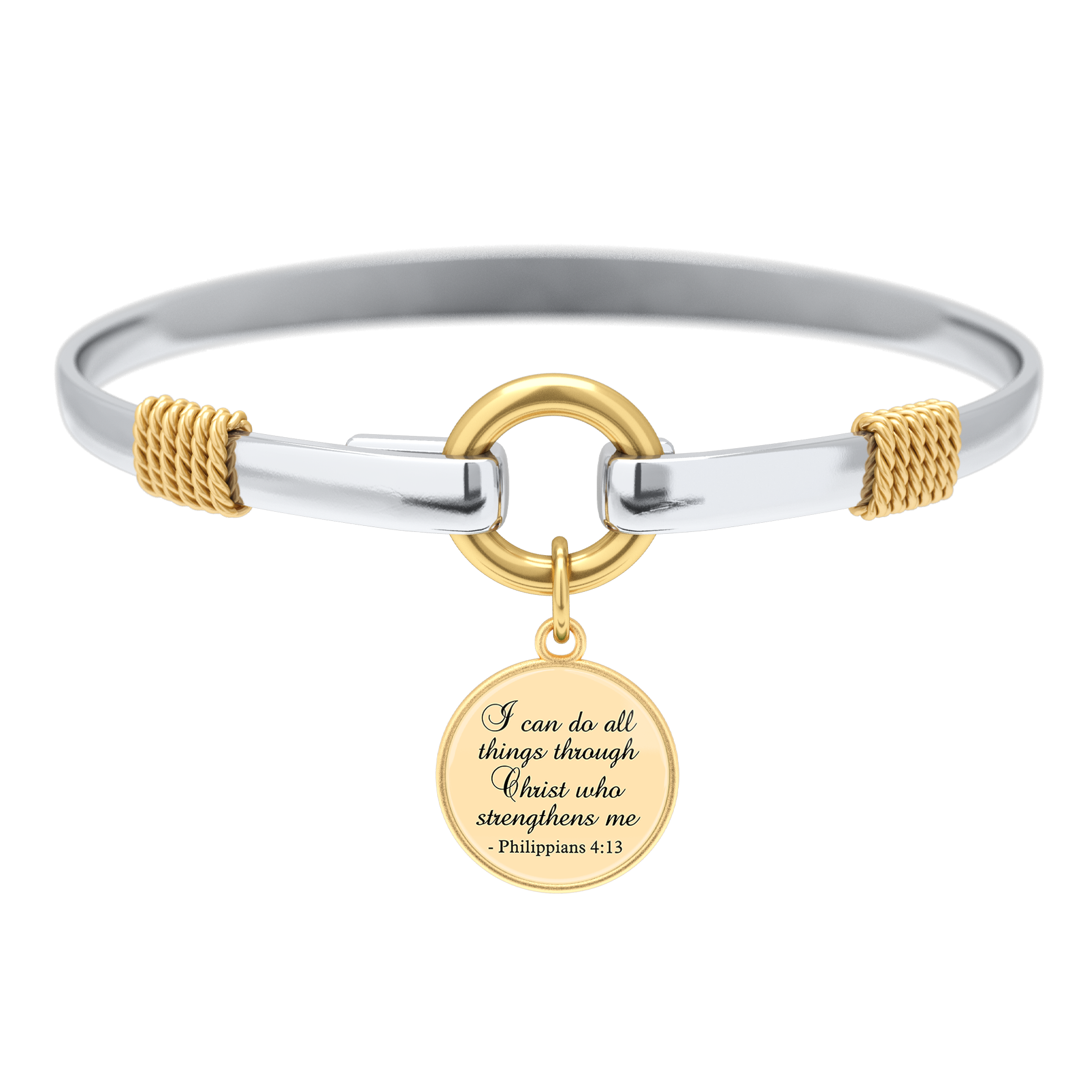 All Things Through Christ Two-Tone Custom Charm Bracelet