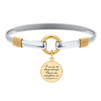 All Things Through Christ Two-Tone Custom Charm Bracelet