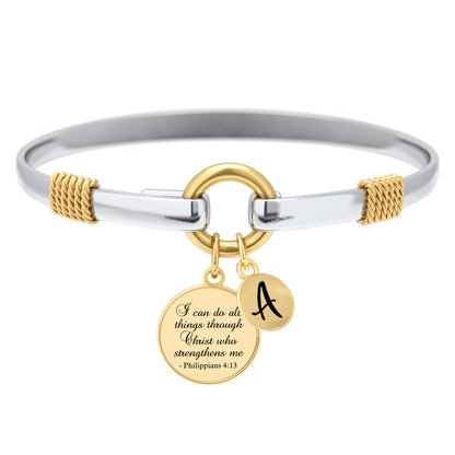 All Things Through Christ Two-Tone Custom Charm Bracelet
