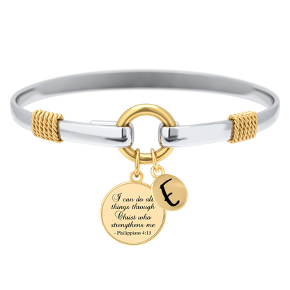 All Things Through Christ Two-Tone Custom Charm Bracelet