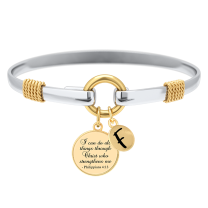 All Things Through Christ Two-Tone Custom Charm Bracelet