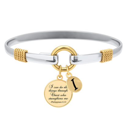 All Things Through Christ Two-Tone Custom Charm Bracelet