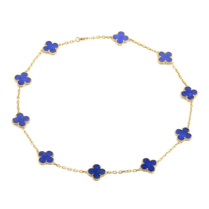 Vintage Alhambra Blue Lapis 10 Motifs Pendant Necklace