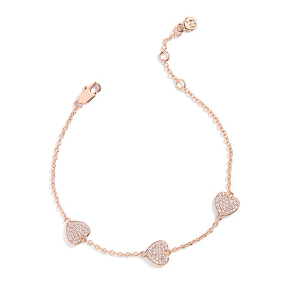 PavĂ© Heart Station Bracelet