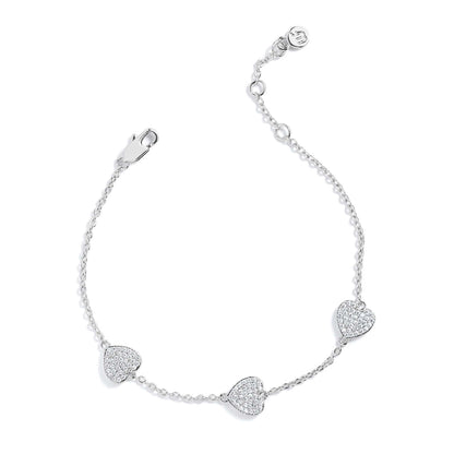 PavĂ© Heart Station Bracelet