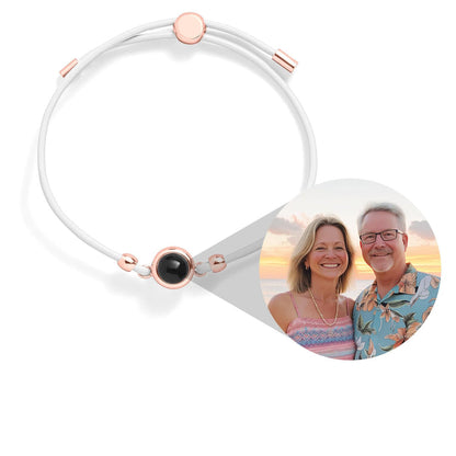 Personalized Leather Slider Photo Bracelet
