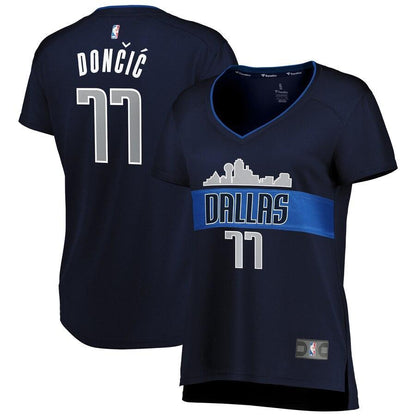 Luka Doncic Dallas Mavericks Women's Fast Break Replica Jersey - Statement Edition – Navy