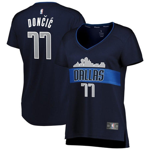 Luka Doncic Dallas Mavericks Women's Fast Break Replica Jersey - Statement Edition – Navy